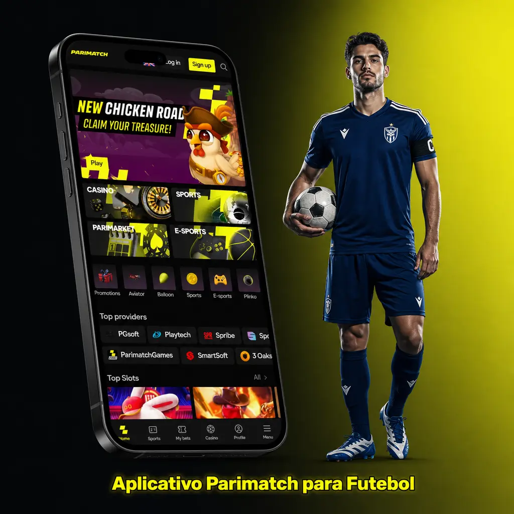Aplicativo Parimatch para apostas em futebol no Android e iOS com mercados ao vivo e depósitos via Pix