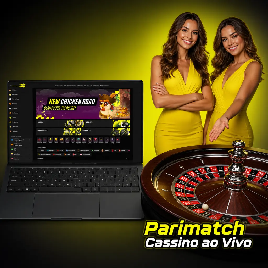 Mesa de cassino ao vivo Parimatch com dealer profissional em estúdio HD, transmitindo blackjack, roleta e bacará 24h