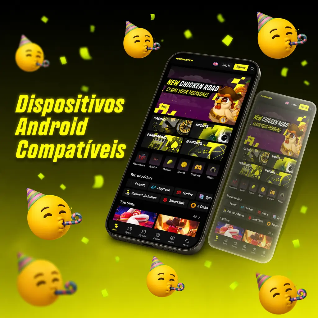 Dispositivos Android compatíveis com o app Parimatch, incluindo Samsung, Motorola, Xiaomi e outros modelos populares