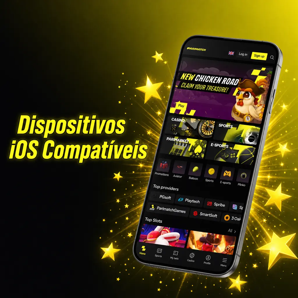 Lista de dispositivos iOS compatíveis com o app Parimatch, incluindo iPhones da série X ao 17 e iPads Air e Pro